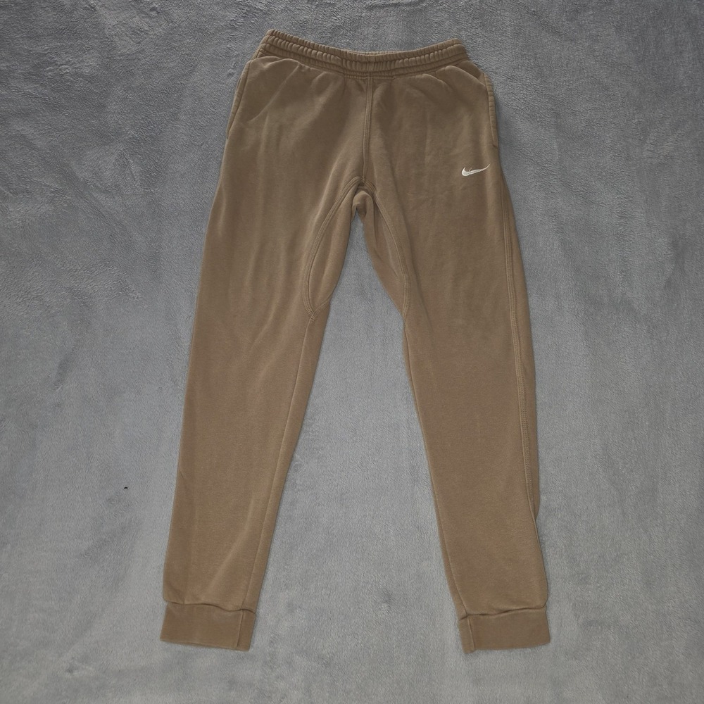 Nike Sportswear Club Fleece Tapered Joggers Mens Size Small Tan Brown